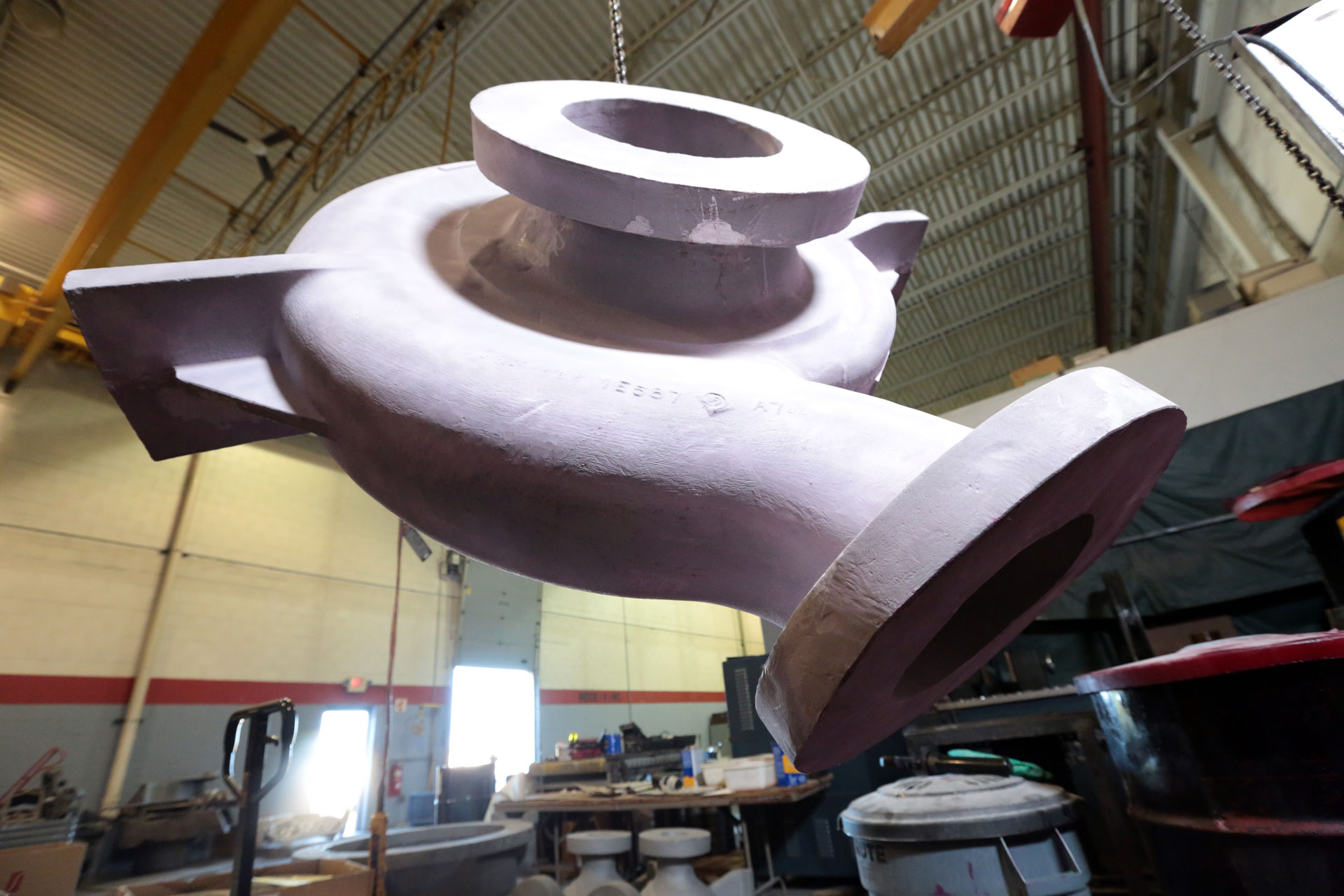Large casting getting ready for LIQUID PENETRANT inspection